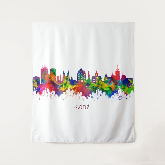 Tapete De Parede Lodz Polônia Skyline (Frente)
