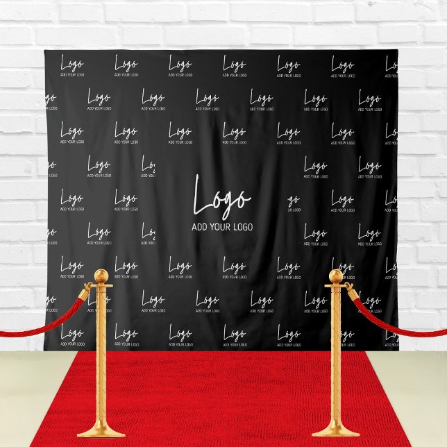 Tapete De Parede Logotipo comercial personalizado preto Etapa Repet (Black Custom Business Logo Step Repeat Backdrop
)