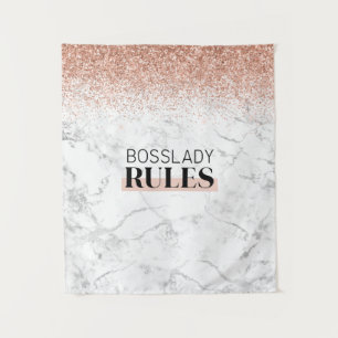 Tapete De Parede Logotipo da BossLady Rules com Brilho em Rose Gold