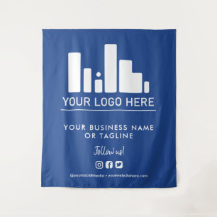 Tapete De Parede Logotipo Grande Azul e Fundo de Mídia Social