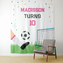 Tapete De Parede Lona Soccer girl Sport Birthday backdrop banner
