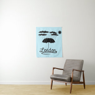 Tapete De Parede Londres sob um guarda-chuva