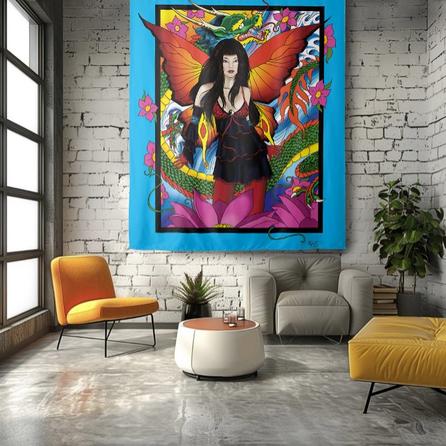 Tapete De Parede Lotus Fairy Chinese Water Dragon (Criador carregado)