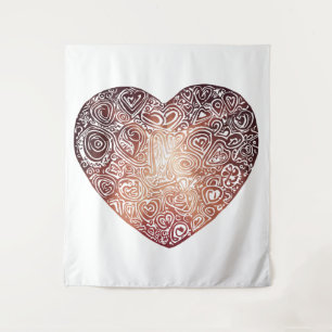 Tapete De Parede Love Doodle Heart Abstrato Art
