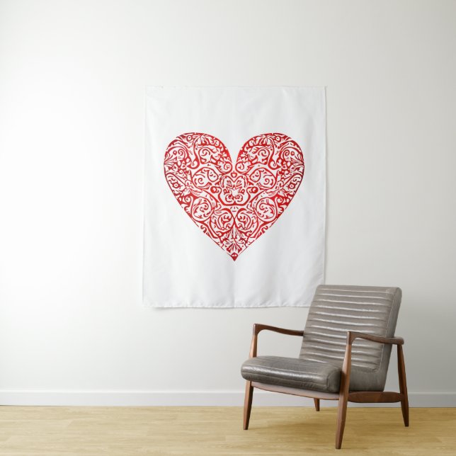 Tapete De Parede Love Doodle Heart Abstrato Art, nº 02 (In Situ)