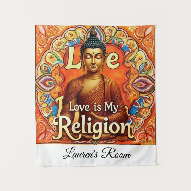 TAPETE DE PAREDE LOVE IS MY RELIGION WALL ART TAPESTRY (Frente)