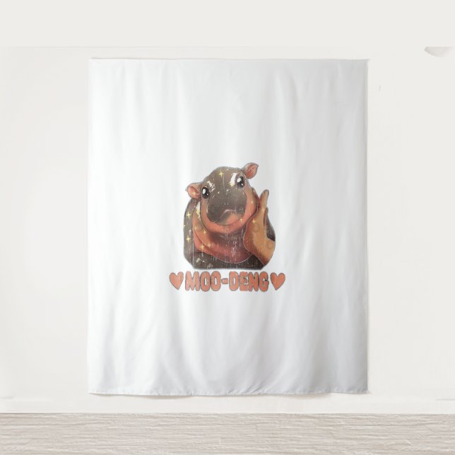 Tapete De Parede Love Moo Deng T-Shirt (Frente)