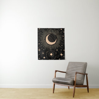 Tapete De Parede Lua dourada e sol