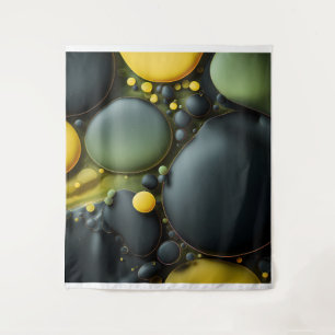 Tapete De Parede Luminous Fluid Dynamics: Yellow and Green Abstract