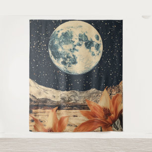 Tapete De Parede Lunar Bloom Over Sandy Peaks