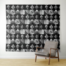 Lúpulo Tribal de Caribe Negrito - Preto e Branco,