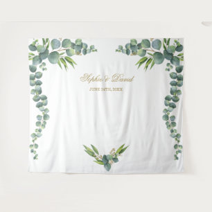 Tapete De Parede Lush Watercolor Eucalyptus Wedding Photo Booth