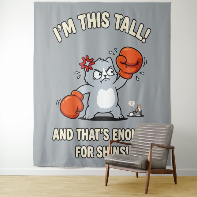 Tapete De Parede Luvas de Boxe de Gato Baixo Gatinho Engraçado (In Situ)