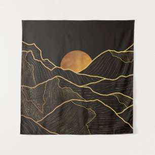 Tapete De Parede Luxo das montanhas: Elegância da linha do Ouro