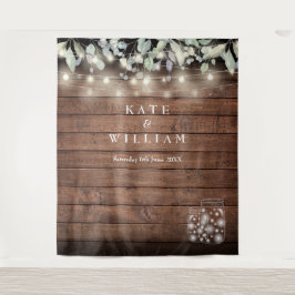 Tapete De Parede Luzes de Corda com Potes de Pedra Rústicos Fundo F