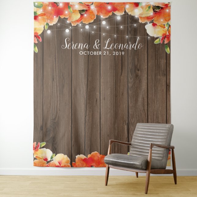 Tapete De Parede Luzes de Corda Rústica para Cabine de Fotos de Cas (In Situ)