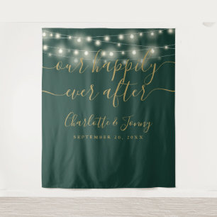 Tapete De Parede Luzes de Corda Verde Dourado Fundo para Foto de Ca