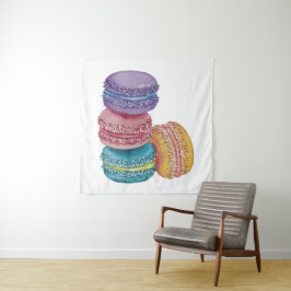 Tapete De Parede Macarões Coxas Do Arco-Íris Em Aquarela