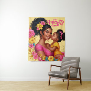 Tapete De Parede Mãe Americana Africana e Dia de as mães Feliz Filh