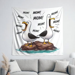 Tapete De Parede Mãe de Gaivota Divertida Personalizada