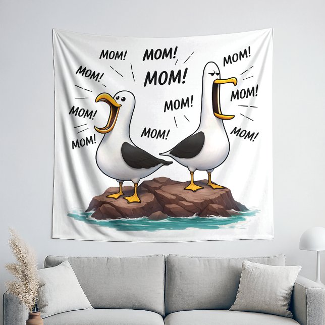 Tapete De Parede Mãe de Gaivota Divertida Personalizada (Criador carregado)