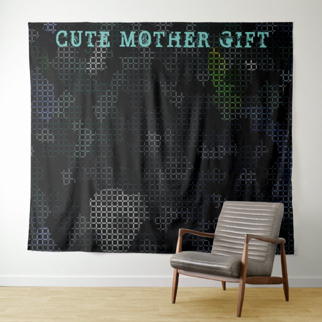 Tapete De Parede MÃE DECOR_Room_CUTE GIFT_BLACK_RMDESIGNFLO55 (In Situ (Horizontal))