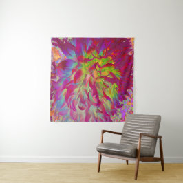 Tapete De Parede Magenta Psicodélica e Flor Amarelo Dahlia