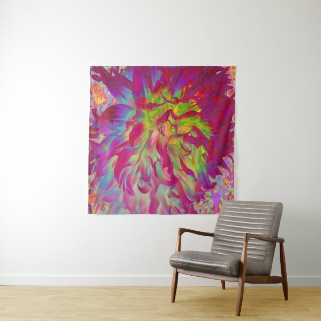 Tapete De Parede Magenta Psicodélica e Flor Amarelo Dahlia (In Situ)