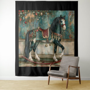 Tapete De Parede Majestoso Cavalo de Natal Vitoriano