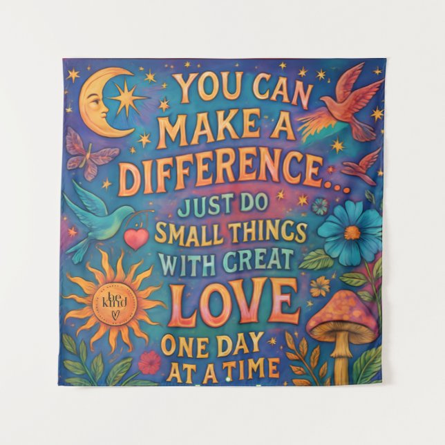 TAPETE DE PAREDE MAKE A DIFFERENCE TAPESTRY WALL ART (Frente (Horizontal))