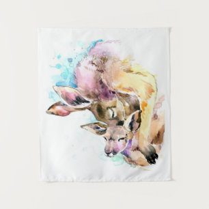 Tapete De Parede Mamãe e Neném Deer, Deer Family Gift, Engraçado