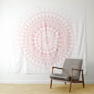 Tapete De Parede Mandala Branco Rosado