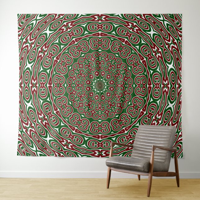 Tapete De Parede Mandalá de Natal Ornamental (In Situ (Horizontal))
