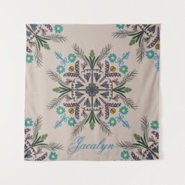 Tapete De Parede Mandala de Nome Botânico Tropical Boho Moderno
