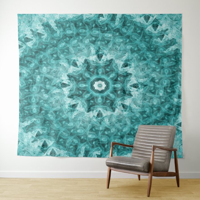 Tapete De Parede Mandala en Turquoise... (In Situ (Horizontal))