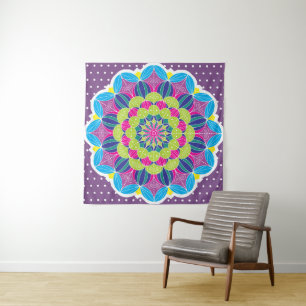 Tapete De Parede Mandala & pontos brilhantes modernos dos néons