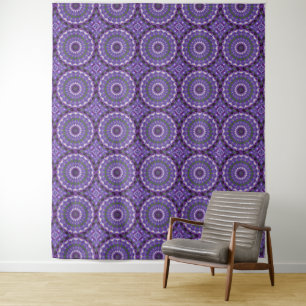 Tapete De Parede Mandala Roxo Caleidoscópio