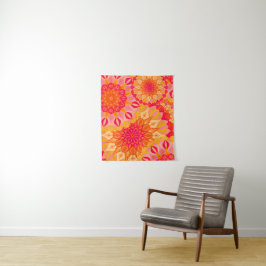 Tapete De Parede Mandala Sobreposto Laranja Rosa Amarelo Pequeno