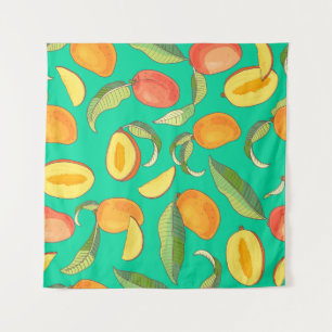Tapete De Parede Mango Medley: Padrão de Fruta Tropical
