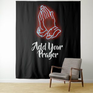 Tapete De Parede Mãos Rezando Neon Personalizar ou Personalizar