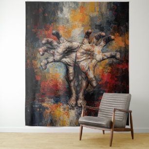 Tapete De Parede Mãos Surrealistas Emergindo dos Pés Expressivas