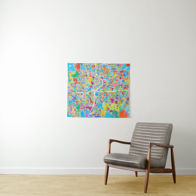 Tapete De Parede Mapa colorido de Atlanta (In Situ (Horizontal))