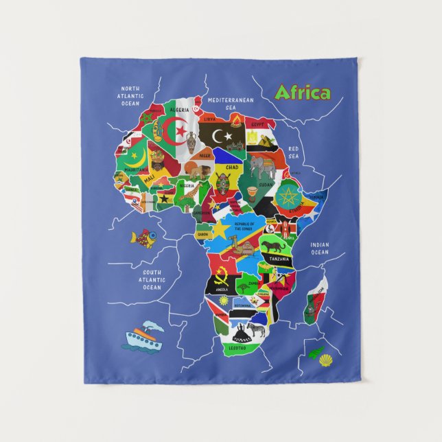 Tapete De Parede Mapa da África (Frente)
