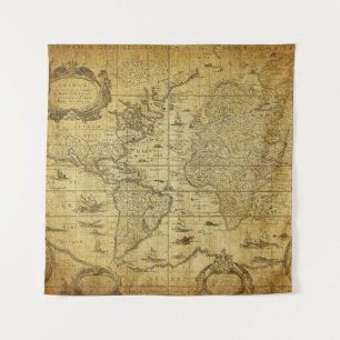Tapete De Parede mapa de colheita do mundo 1635