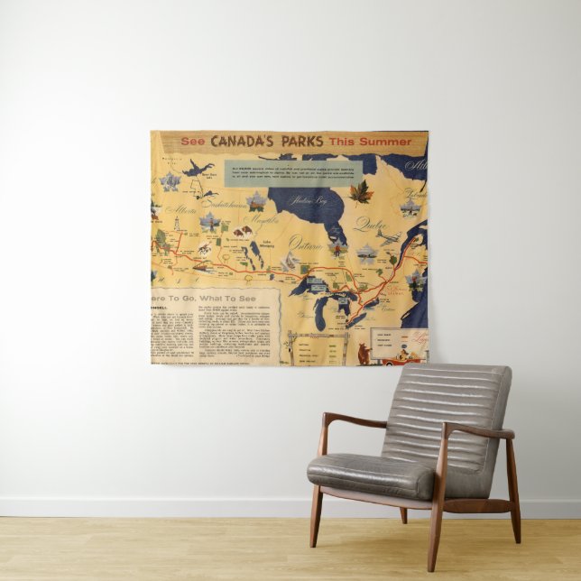 Tapete De Parede Mapa de parques de Canadá - de Canadá (In Situ (Horizontal))