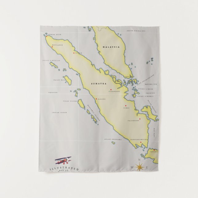 Tapete De Parede Mapa de Sumatra (Frente)