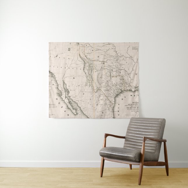 Tapete De Parede Mapa de Texas e os países adjacentes (In Situ (Horizontal))