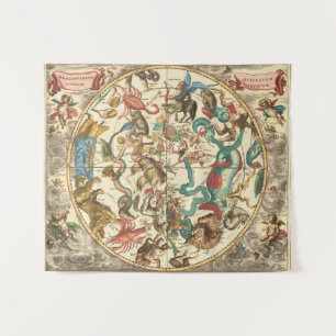 Tapete De Parede Mapa Estelar do Hemisfério Sul Vintage 1660