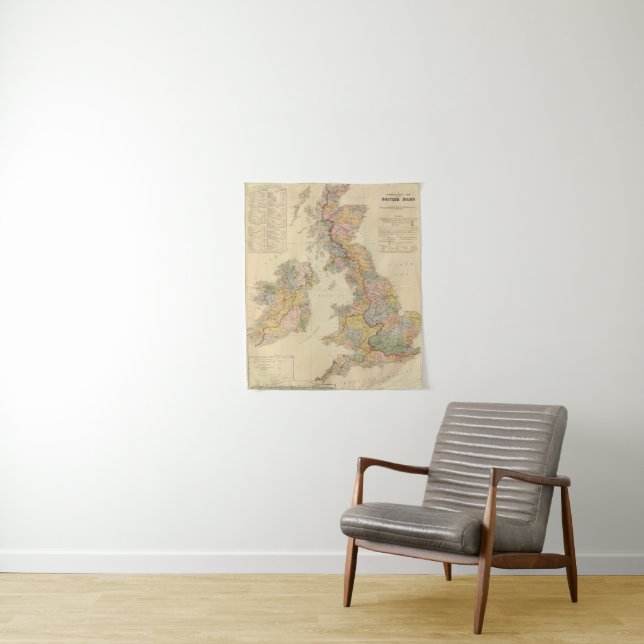 Tapete De Parede Mapa Hydrographical, ilhas britânicas (In Situ)