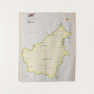 Tapete De Parede Mapa ilustrado de Papua Nova Guiné